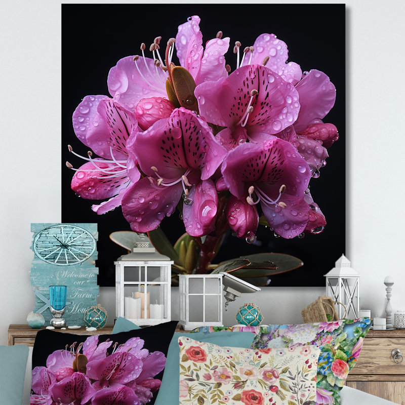 Singulier beauté des rhododendrons mauves II - art mural rhododendron, Toile tendue, H 36 po x l 36 po x P 1,5 po