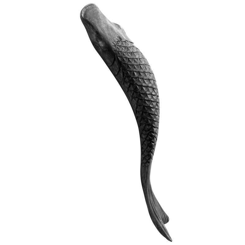 Zander Decorative Fish Figurine, 5.25" H x 30.5" W x 11" D