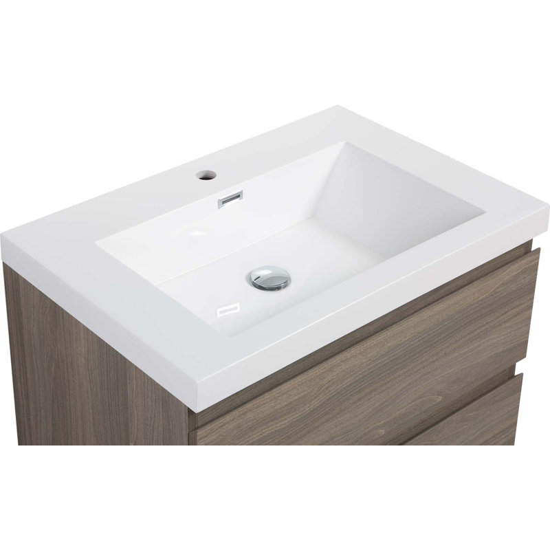 Meuble-lavabo mural avec lavabo, Gris