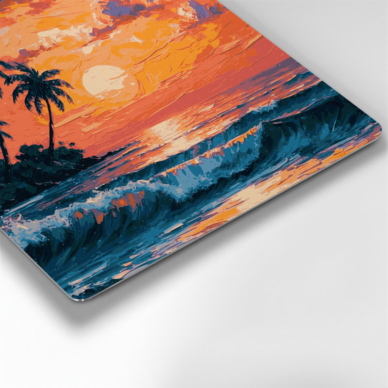 «Hawaiian Tropical Sunset», art mural en métal orange, H 16 po x l 16 po