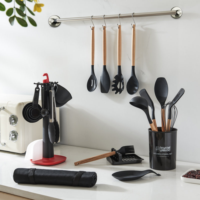 Ensemble d'ustensiles de cuisine Utopia Alley 40 pièces avec tablier en silicone Turner Tong Spatula Spoon