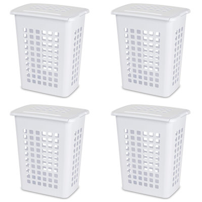Panier à linge rectangulaire en plastique avec couvercle Sterilite LiftTop