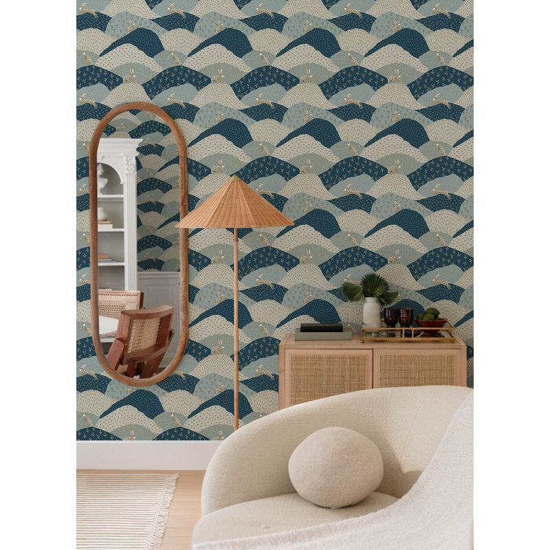 Peter Black Rabbit Fields Wallpaper, Blue