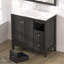 Meuble-lavabo 35,5 po, noir, lavabo en résine, tiroirs à fermeture en douceur, eau texturée, rangement facile, surface d'eau, installation facile