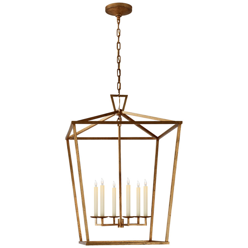 Chapman & Myers Darlana Large Lantern, Golden Iron, 34" H x 24" W x 24" D