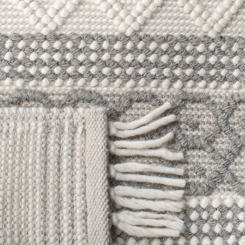 Tapis géométrique en laine tissé à la main Pei Natura, Rectangle 3 pi x 5 pi