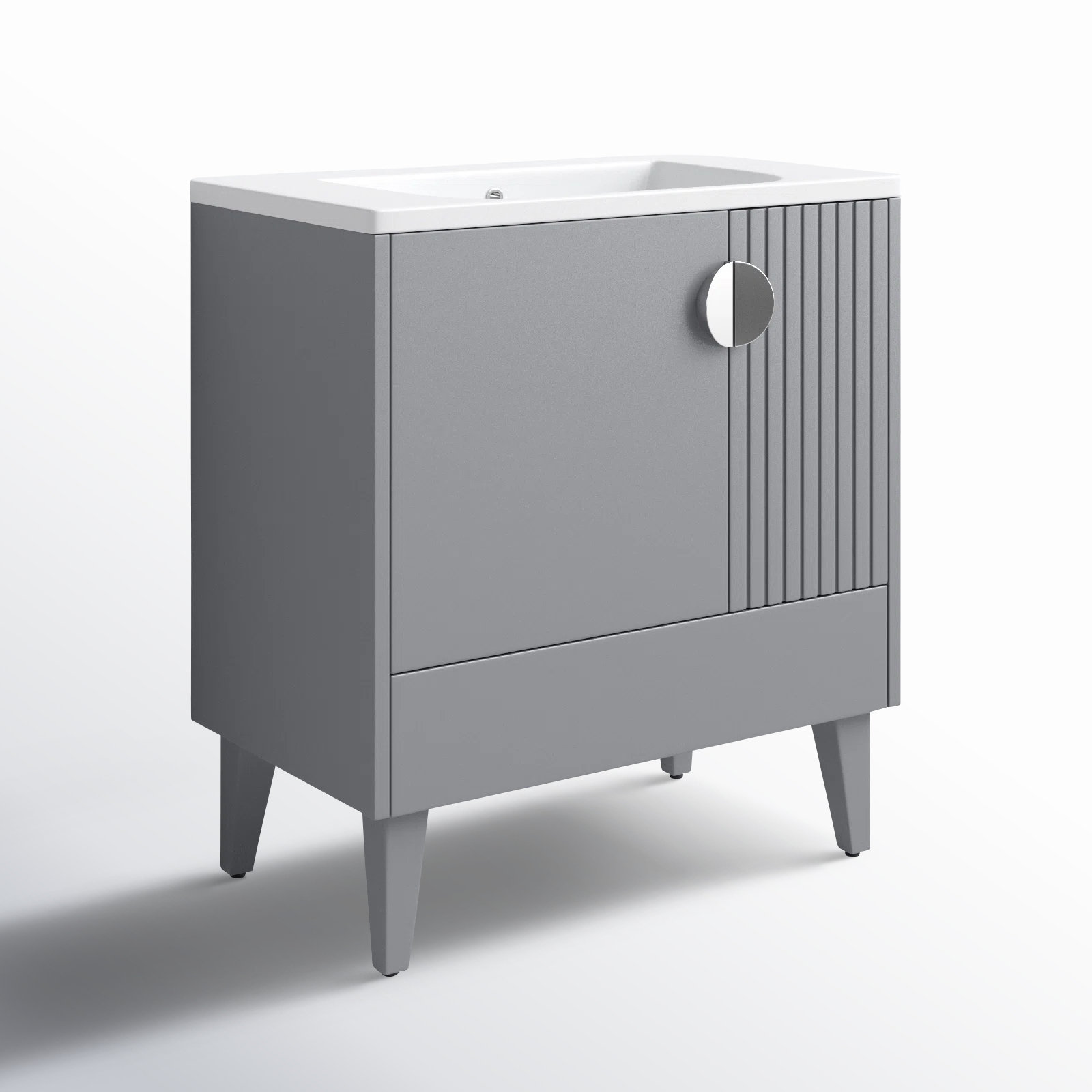 Saimah 30'' Single Bathroom Vanity, Polished Chrome, Rock Gray