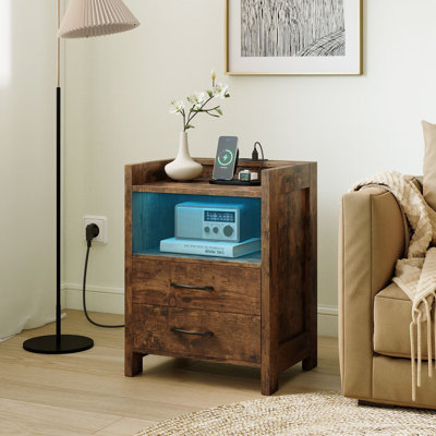 45cm W Manufactured Wood Bedside Table