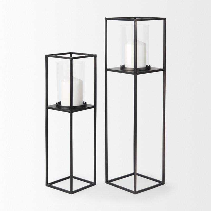 Devi 2 Piece Metal Tabletop Hurricane Set