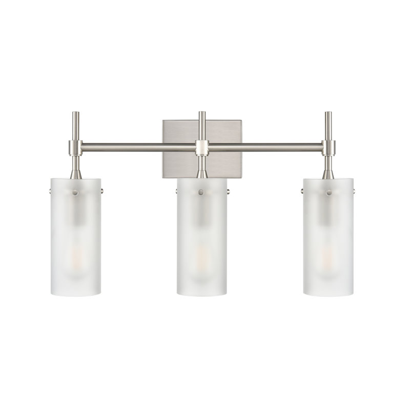 Sansbury Armed Sconce, Brushed Nickel, Frost