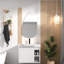 Meuble-lavabo mural compact avec lavabo en céramique, blanc brillant, design moderne