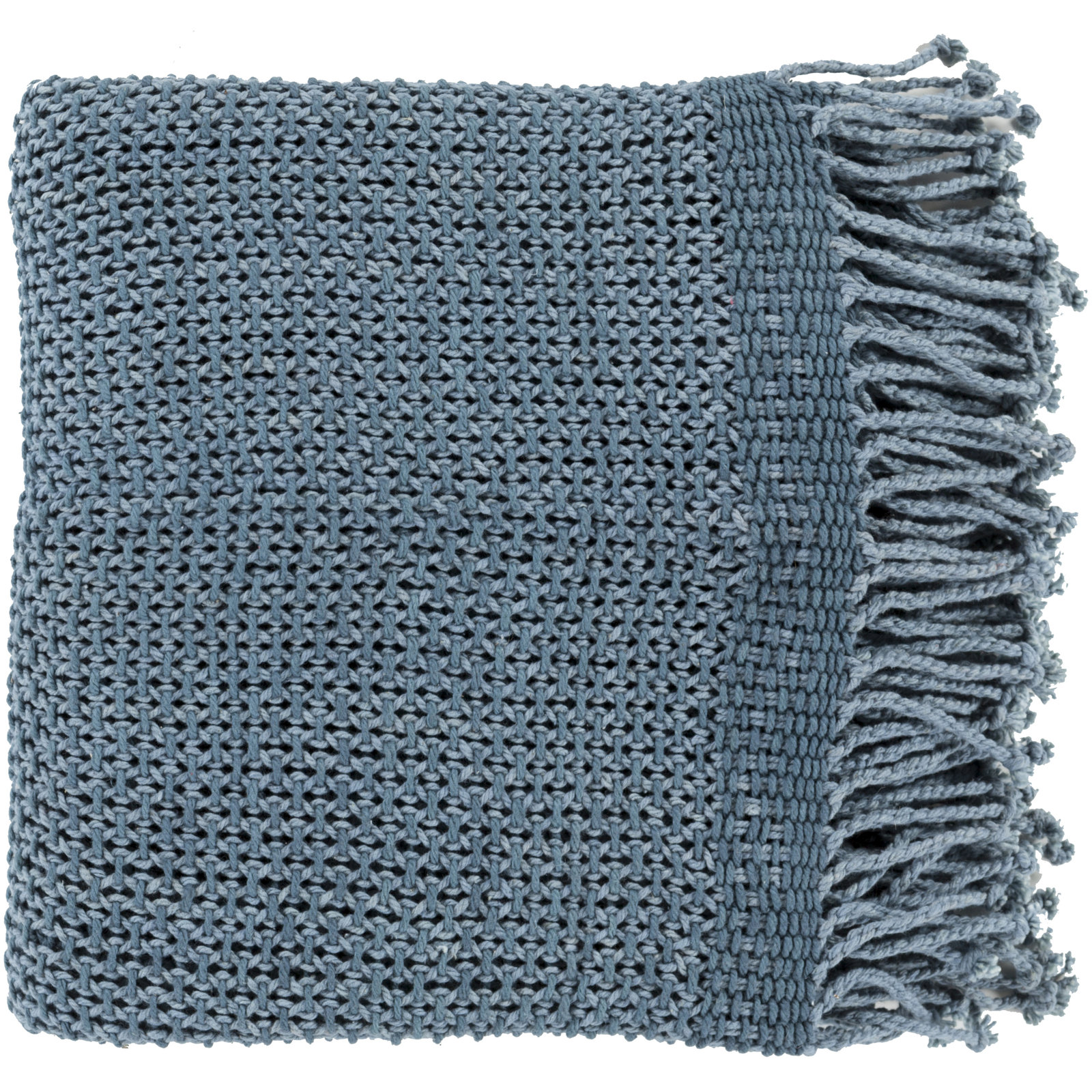 Duien Cotton Hand Woven Throw Blanket, Slate