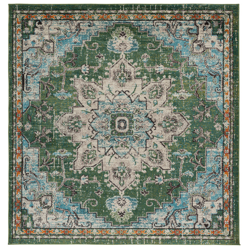 Madison Performance Oriental Indoor Rug, Square 6'7"