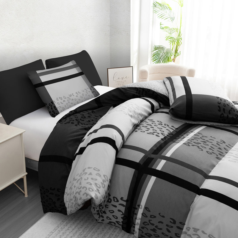 Premium Duvet Cover Set Double Brushed Microfiber Reversible With Zipper Closure & Corner Ties