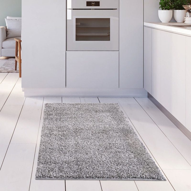 Myshaggy Collection Rugs Solid Design in Grey, Rectangle 80 x 150cm