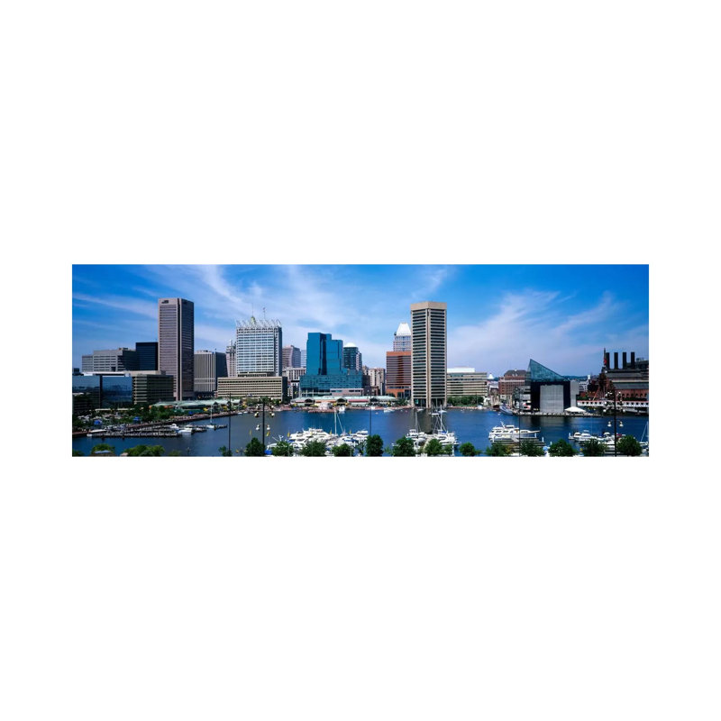 Inner Harbor, Baltimore, Maryland, USA 1 Piece Wrapped Canvas Panoramic Wall Art, 30.48 cm H x 91.44 cm W x 3.175 cm D