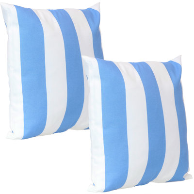 Housses de coussin décoratives carrées 17 po d'extérieur - Rayures de plage