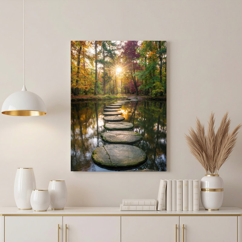 Art mural sur toile Gallery Wrap pour le salon, la chambre à coucher, le bureau ou le vestibule - décoration murale décorative avec sentier forestier