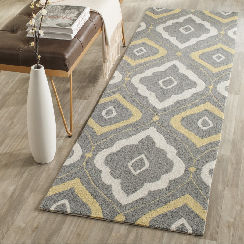 Salome Hand Hooked Performance Geometric Rug, Runner 2'3" x 8'