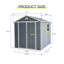 6 Ft X 8 Ft Resin Outdoor Storage, Plastic Garden Sheds With Floor And Lockable Door For Backyard, Lawn, Grey