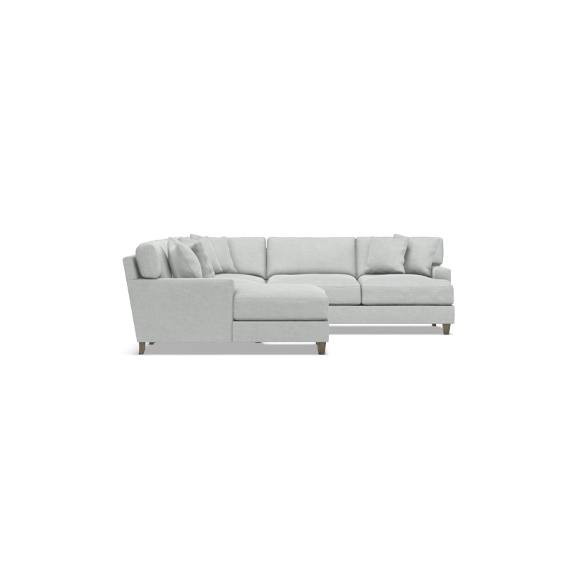 Mila 6-Piece Fabric Sectional, 33.5" H x 107" W x 107" D, Gray Polyester Blend, Left Hand Facing