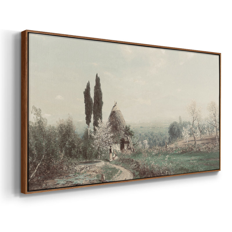 Paysage, série D XXXVII, toile tendue avec châssis, prête à être accrochée, H 25 po x l 49 po, Noyer