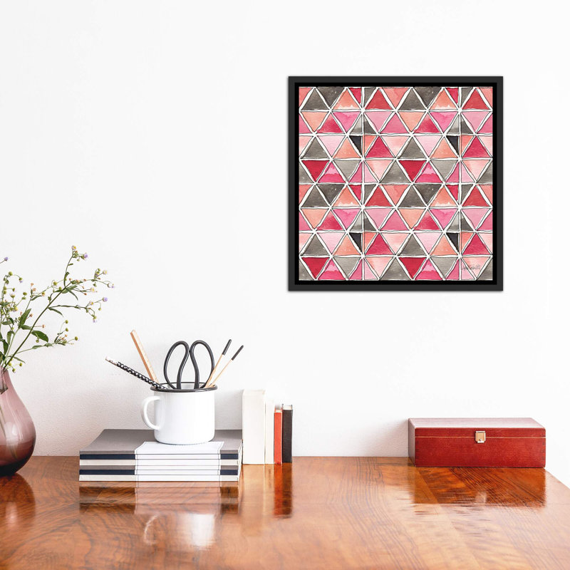 « chic accents pattern », art, H 37 po x l 37 po x P 1,5 po, Toile avec cadre noir