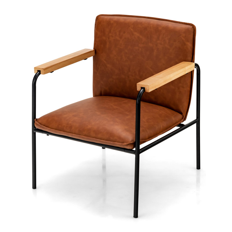Ensemble de 17 fauteuils d'appoint rembourrés en cuir PU 17 Stories, Polyuréthane brun