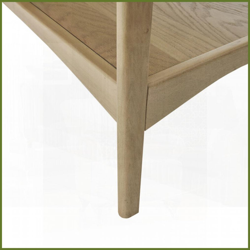 Mid-Century Two-Tone Coffee Table for Living Room, Solid Wood Frame &amp; MDF Storage Shelf