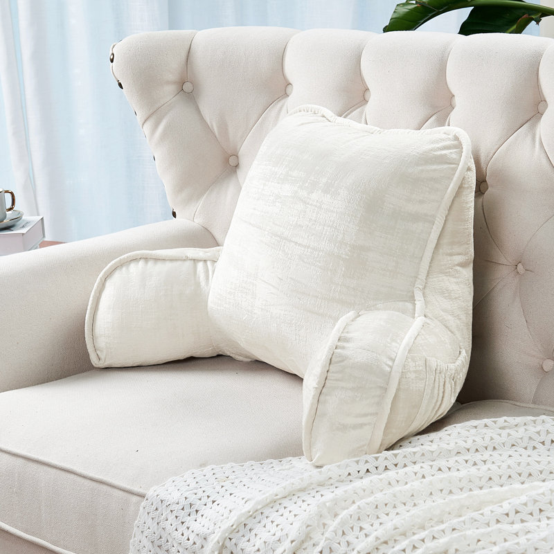 Textured Velvet Bedrest Pillow Cover & Insert, Gardenia