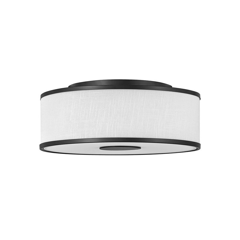 Transitional Brushed Nickel LED Drum Flush Mount Light