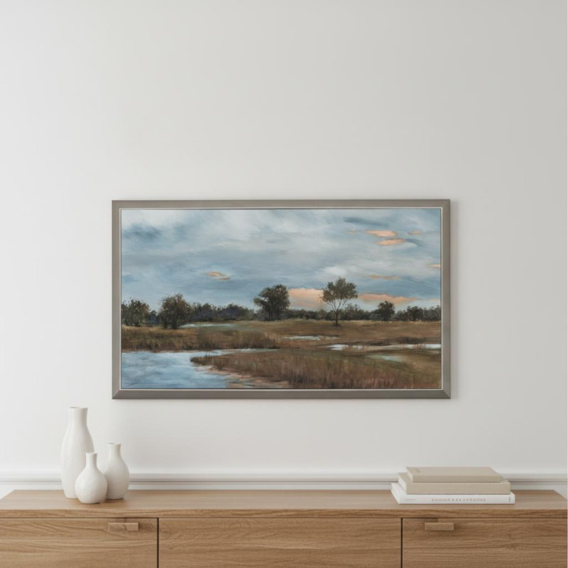River Walk Silver Framed Print Wall Art