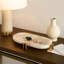 Plateau décoratif élégant en quartz avec base en métal Nissim-2101160791