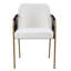 Chaises de salle à manger rembourrées Modern Glam (ensemble de 2), structure en métal avec accoudoirs tissés, siège en tissu confortable