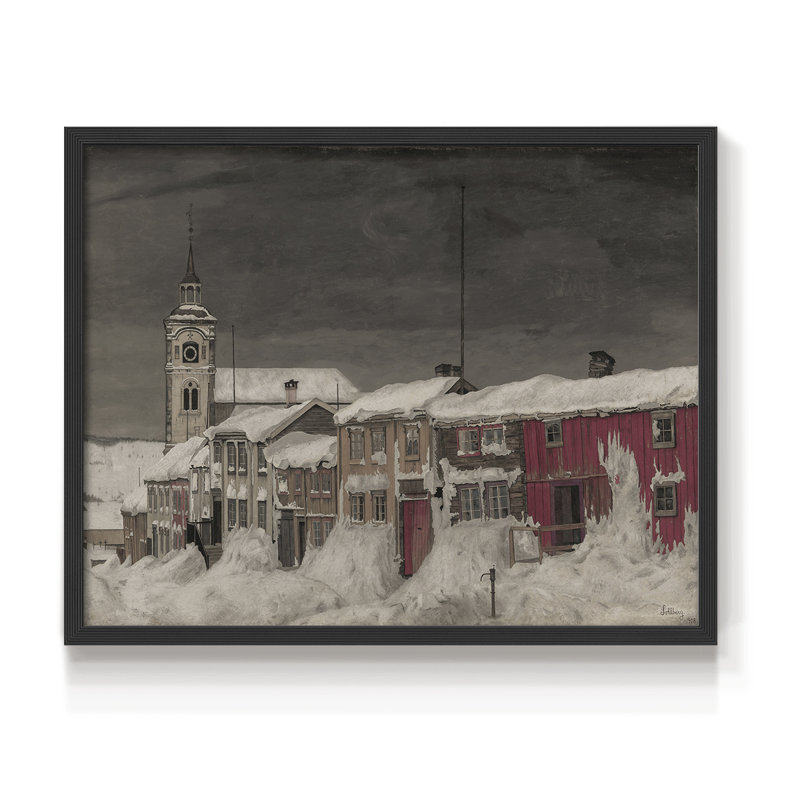 Motif floral rétro - Cxxv - reproduction encadrée, H 11 po x l 14 po, Noir, noir, noir, noir