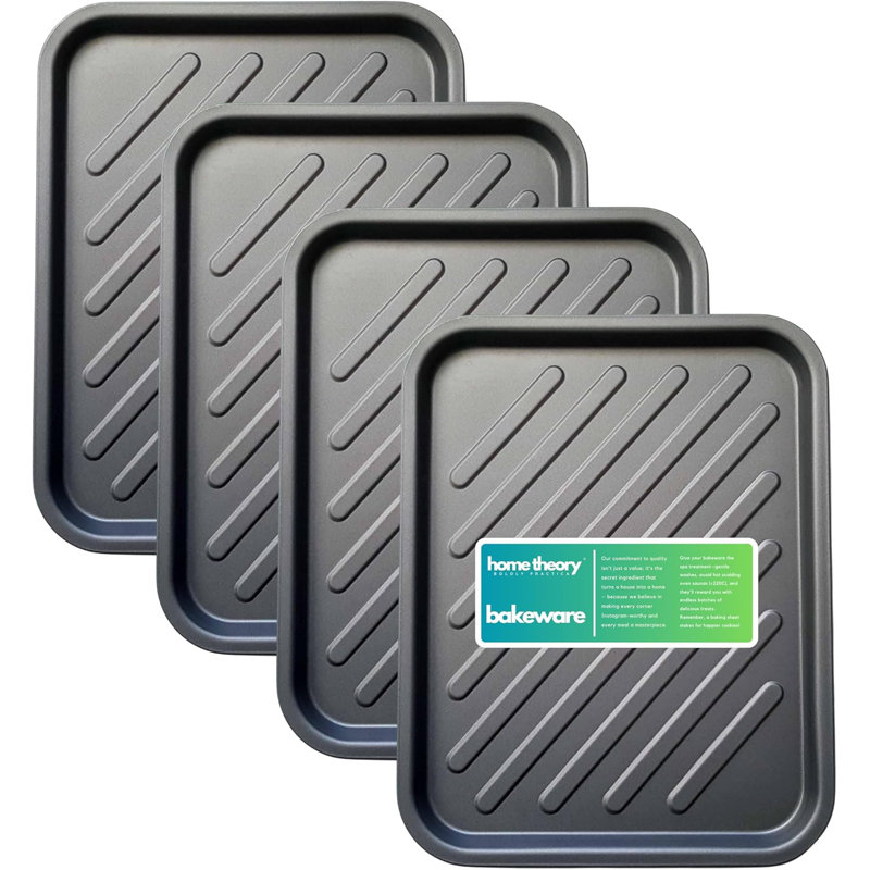 Home Theory Non-Stick Carbon Steel 4 Piece Baking Tray Set