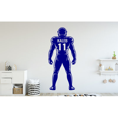 American Football Wall Decal, Custom Name Football Wall Sticker, Personalized Gift Football Wall Art Kids Room Decal