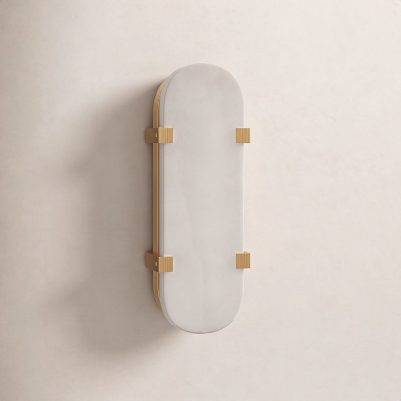Alister LED Flush Mounted Sconce, Aged Brass