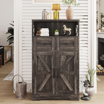 Armoire de rangement avec portes et tiroirs