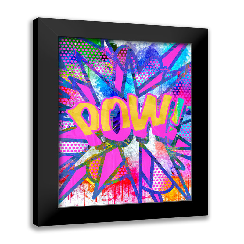POW! Pop Art, giclée sur papier avec cadre noir vertical, H 16 po x l 13 po x P 2 po