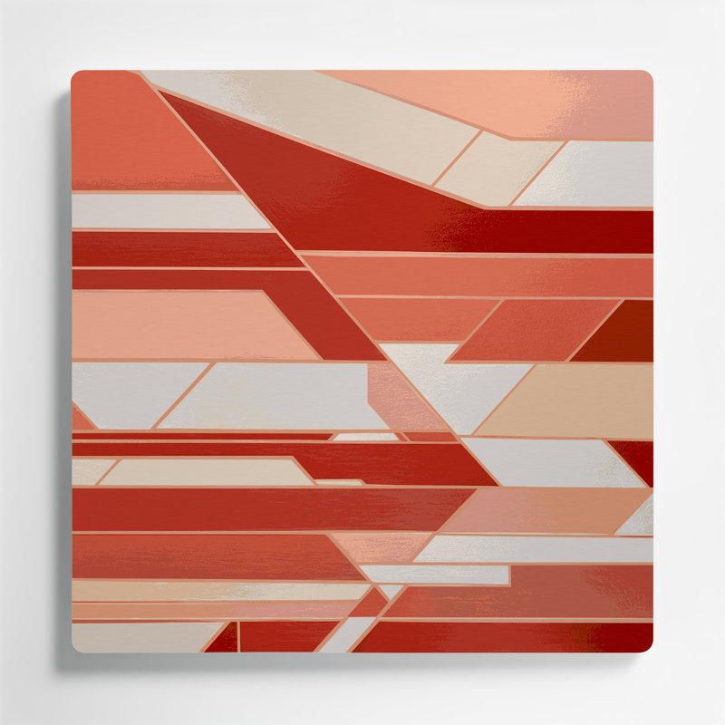 Hard Edge 22, art mural en métal beige, 16" H x 16" W