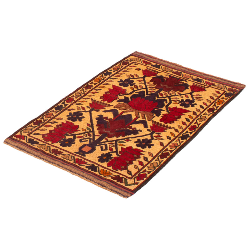 Tapis unique en laine nouée à la main nouvel âge de 2 pi 11 po x 4 pi 6 po Ivandell