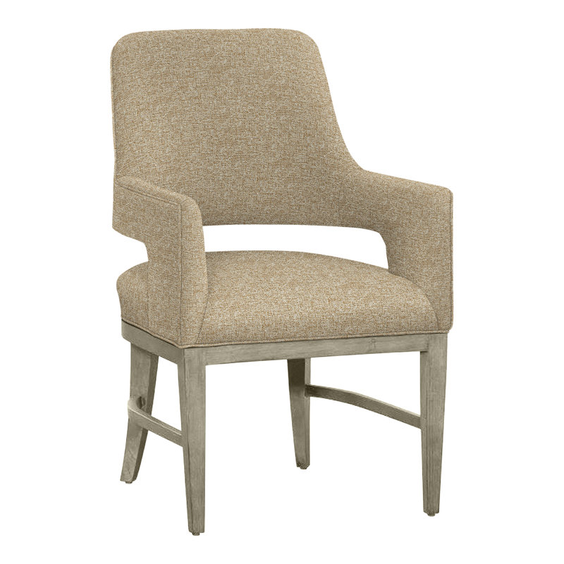 Chaise avec accoudoirs Josie, Amande chamois, Orge 8789