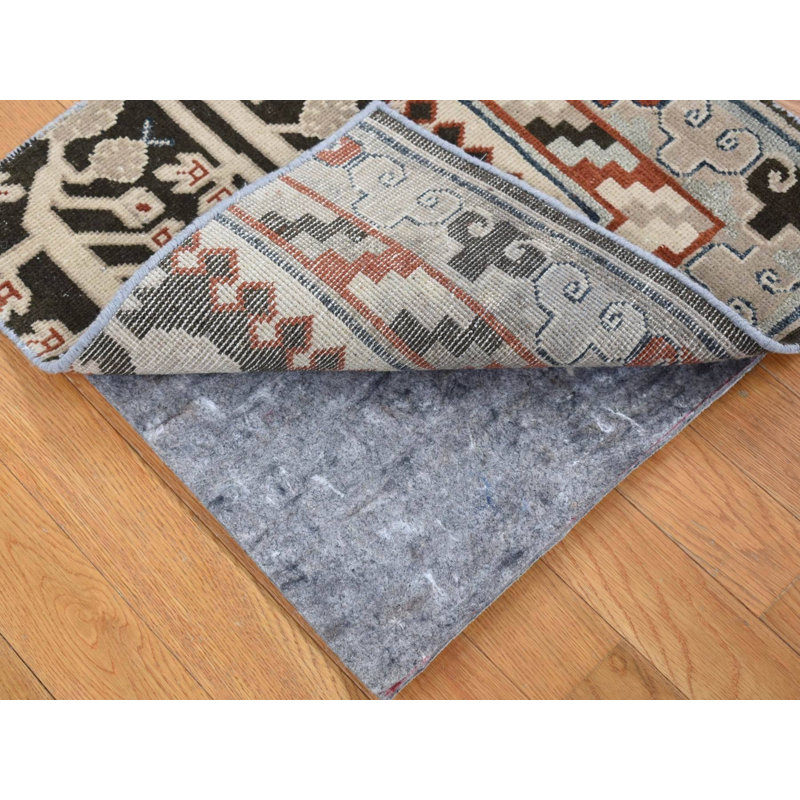 Tapis oriental carré en laine brun noué à la main 2 pi 0 po x 2 pi 1 po - MOA10280357