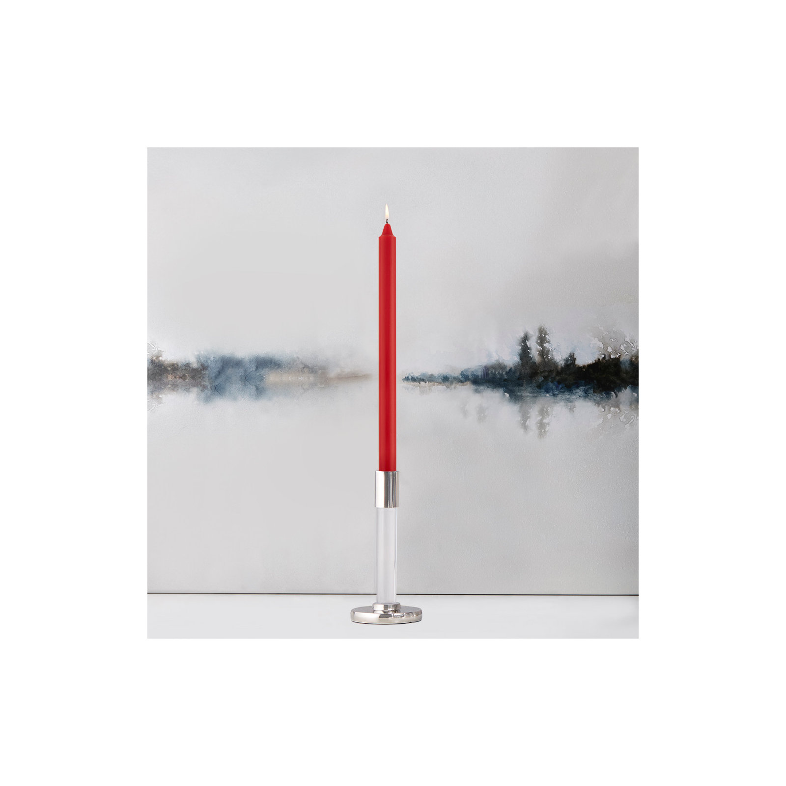 Root Candles Unscented Taper Candle, 12" H x 0.88" W x 0.88" D, Red
