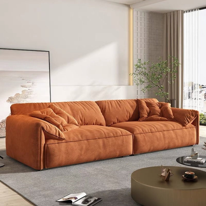 Modern And Simple Creative Sofa, Orange, 41.34" H x 110.24" W x  31.5" D
