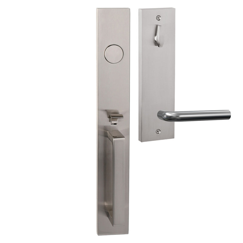 Bravura 973-938 Dummy Montgomery Handleset with Panhandle Lever in Bright Chrome - R, Right, Satin Nickel