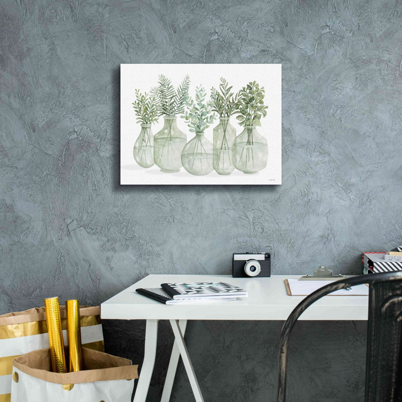 «Simply Sage I» par Cindy Jacobs, estampe numérique sur toile, H 12 po x l 16 po x P 0,75 po