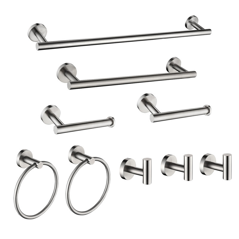 9 - Piece Bathroom Hardware Set, Brushed Nickel