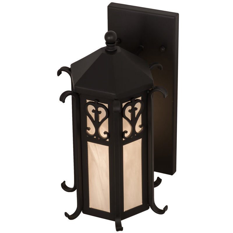 1 - Light Outdoor Wall Lantern, Wrought Iron